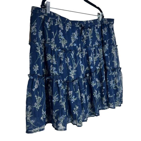 NWT Vero Moda Curve Skirt 'MILLA' in Navy Light Blue 20 - Picture 2 of 5